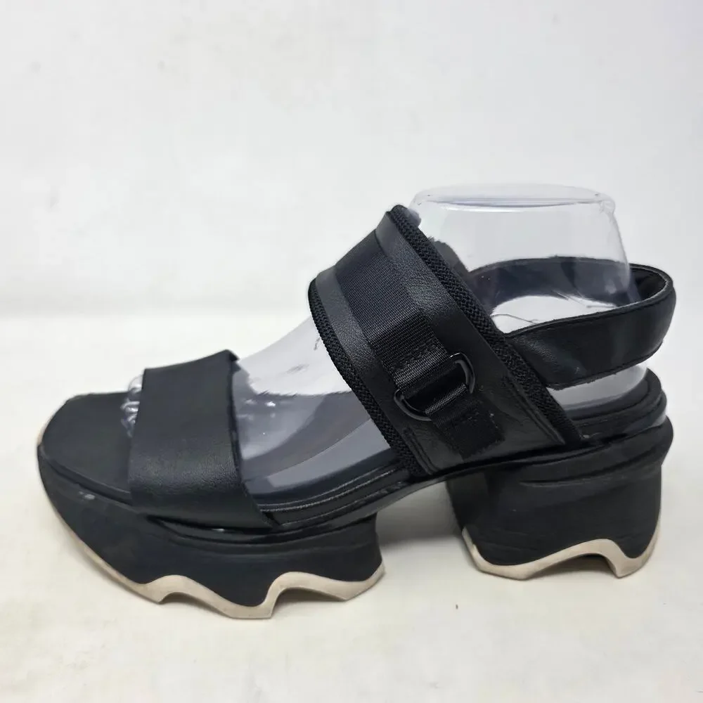 Sorel Black Chunky Platform Sport Sandals Strappy Open Toe Women’s Size 9